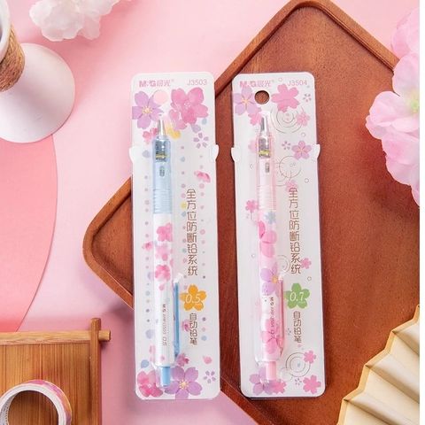  Bút chì kim tự động xoay 360 độ AMPJ3503 ngòi 0.5 mm HB hình hoa anh đào (Giao màu ngẫu nhiên ạ) 