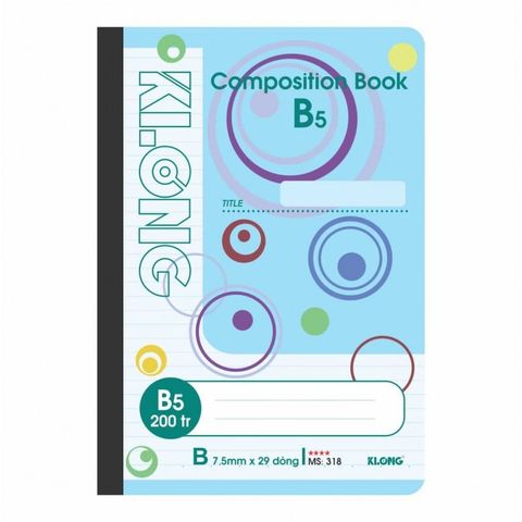  Vở Sổ may B5 200 trang Klong318 (60Q/ thùng) sản phẩm chính hãng (Giao màu ngẫu nhiên ạ) 