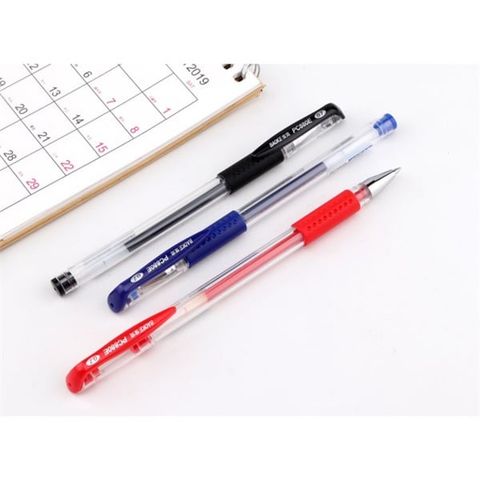  Bút gel cao cấp ngòi 0.7mm ngòi kim Baoke PC880E màu đen, xanh biển, đỏ (12 Cây/Hộp) 