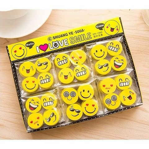  Combo 6 viên Tẩy hình mặt cười Baoke E6907 sản phẩm chính hãng (Giao ngẫu nhiên ạ) 