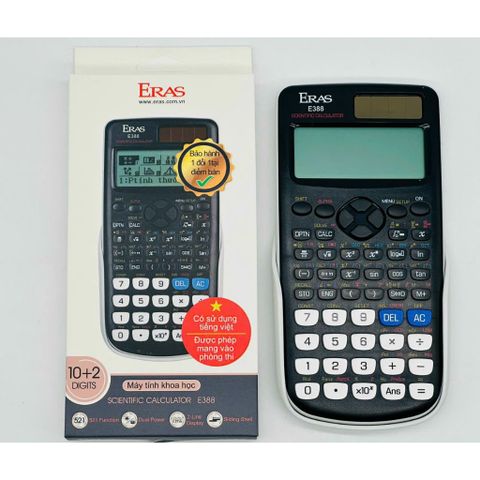  Máy tính khoa học Eras E388 có tiếng Việt (Hàng Chính Hãng) Đen 