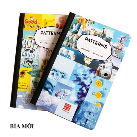  Sổ may gáy bìa bồi A4 Hồng Hà Patterns - 200=>420 trang sản phẩm chính hãng (Giao màu ngẫu nhiên ạ) 
