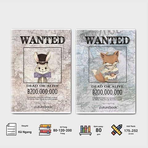 Vở kẻ ngang ĐL80gsm Wanted FutureBook 200 trang DK-362 sản phẩm chính hãng(Giao bìa màu ngẫu nhiên ạ) 