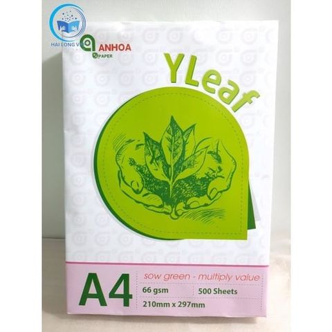  RAM Giấy in An Hòa - Yleaf A4/ ĐL66/ĐL70 - 500 tờ/ram ( Made in Việt Nam ) 