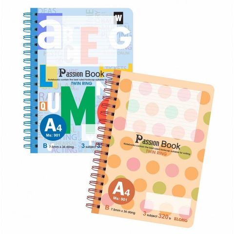  Vở Sổ lò xo kép bìa nhựa Passion 320 trang A4 ĐL 70 sản phẩm chính hãng (giao màu ngẫu nhiên) 