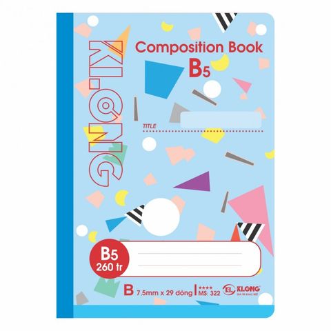 Vở Sổ may B5 260 trang Klong322 (50Q/ thùng) sản phẩm chính hãng (Giao màu ngẫu nhiên ạ) 