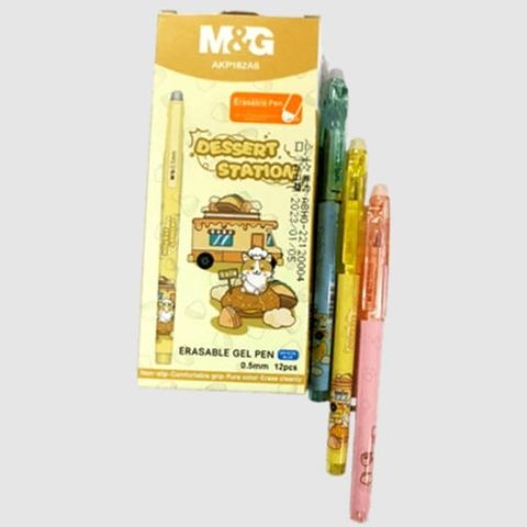  Bút gel tẩy được Dessert Station ngòi 0.5mm mực xanh (Giao màu ngẫu nhiên ạ) sản phẩm chính hãng 