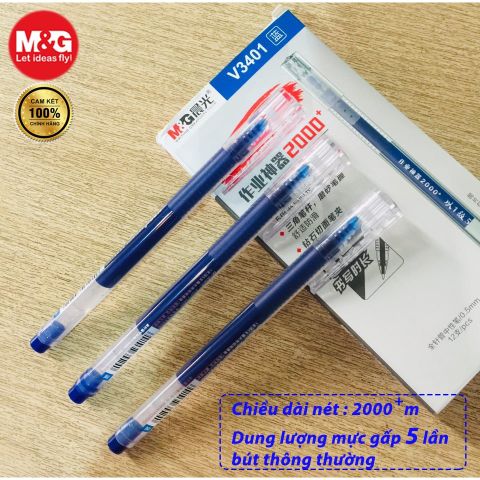  Bút nước siêu nhiều mực 0.5mm M&G AGPV340- Đen/Xanh sản phẩm chính hãng (Chiếc) 