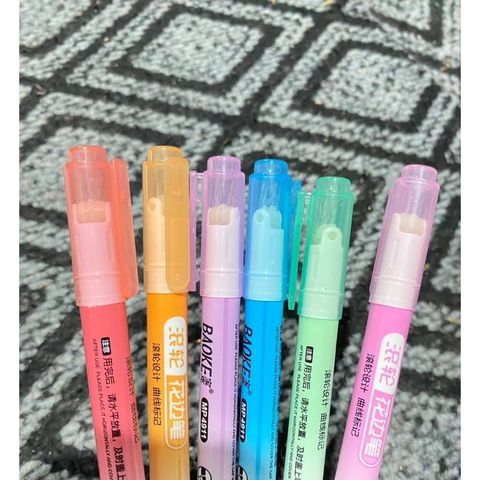  Bút lông kim 6 màu/vỉ chuyên dùng trang trí hoạ tiết 7 sắc cầu vồng, con lăn kèm theo sản phẩm chính hãng 