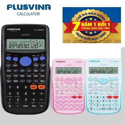  Máy tính khoa học VINAPLUS - FX-500MS Đen - Xanh - Hồng sản phẩm chính hãng 
