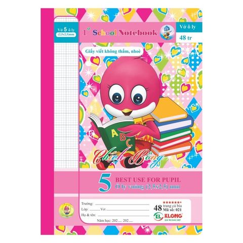  Quyển Vở 4 ôly 48 trang ĐL 100 Klong02 sản phẩm chính hãng (Giao ngẫu nhiên ạ) 