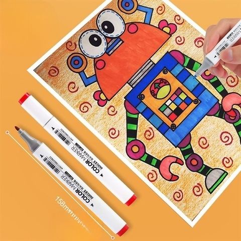  Hộp Bút Dạ màu Marker 2 đầu ngòi 1mm và 6mm Baoke MP2933 - 12/24/36/48/60 màu sản phẩm chính hãng 