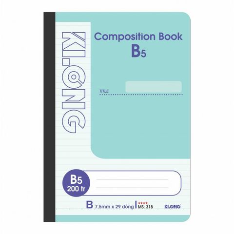  Vở Sổ may B5 200 trang Klong318 (60Q/ thùng) sản phẩm chính hãng (Giao màu ngẫu nhiên ạ) 
