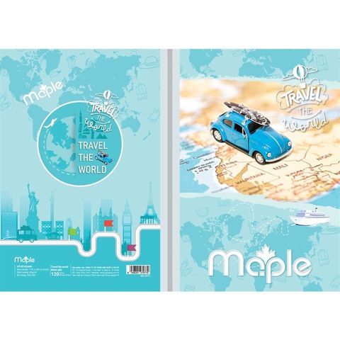  Vở kẻ ngang Maple ĐL60gsm - Travel the world - 120 trang  sản phẩm chính hãng (Giao màu ngẫu nhiên ạ) 