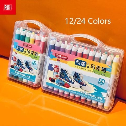  Hộp bút dạ quang marker Acrylic Rui No.6705 12/24 màu sản phẩm chính hãng 