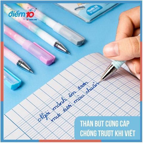  Bút gel 0.5mm Thiên Long Điểm 10 TPGEL039 mực xanh/đen/tím sản phẩm chính hãng 