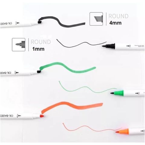  Hộp Bút Dạ màu Marker 2 đầu ngòi 1-4mm - Baoke MP2923 - 18/24/48 màu sản phẩm chính hãng 