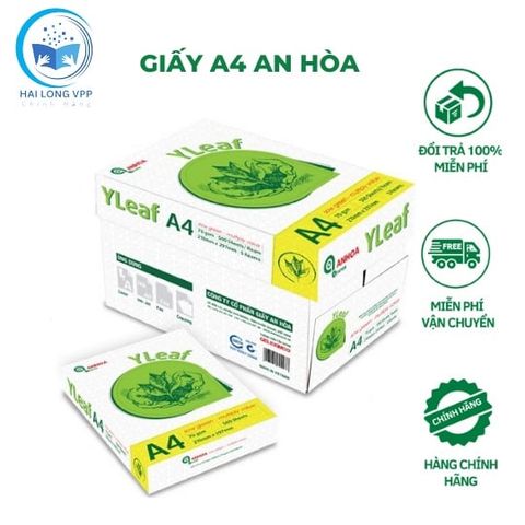  RAM Giấy in An Hòa - Yleaf A4/ ĐL66/ĐL70 - 500 tờ/ram ( Made in Việt Nam ) 