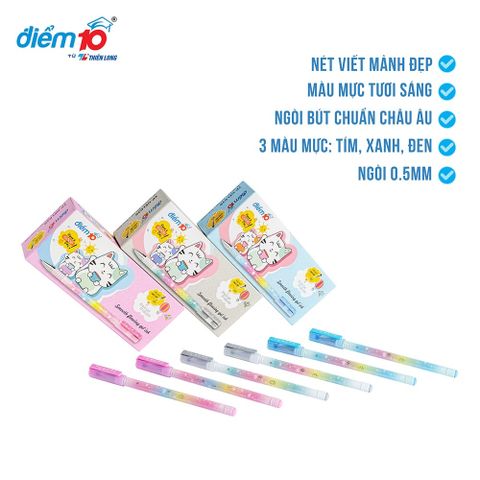  Bút gel 0.5mm Thiên Long Điểm 10 TPGEL039 mực xanh/đen/tím sản phẩm chính hãng 