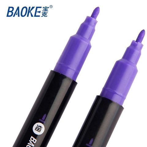  Bút nhớ dòng 2 đầu Baoke MP492 Màu xanh biển/tím/vàng/hồng/xanh lá/cam (12 Cây/Hộp) 