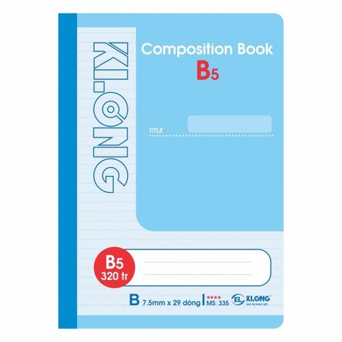  Vở Sổ may B5 320 trang Klong335 (30Q/ thùng) sản phẩm chính hãng (Giao màu ngẫu nhiên ạ) 