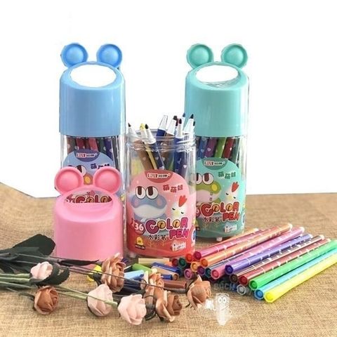  Hộp bút dạ nước/ bút lông nhiều màu Baoke 6012 một ống 12/18/24/36 cây sản phẩm chính hãng 