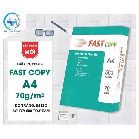  RAM Giấy in, photo FASTCOPY - A4/65gsm/70gsm (500 tờ/ream) - (Đóng màng co) 