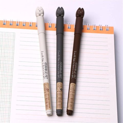  Bút bi nước nét mảnh 0.38 mực đen mèo cute, Bút hình mèo chất lượng cao (Giao màu ngẫu nhiên ạ) 