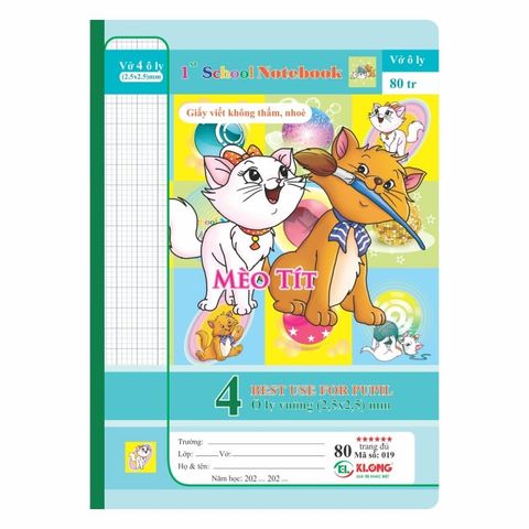  Quyển Vở 4 ly 80 trang ĐL 80 Klong019 sản phẩm chính hãng ( Giao màu ngẫu nhiên ạ) 