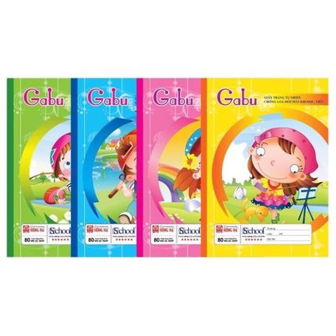  Vở ô ly Hồng Hà Gabu - 80 trang sản phẩm chính hãng (Giao màu ngẫu nhiên ạ) (Quyển) 