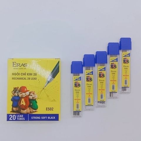  Lọ ngòi chì kim 2B 0.5mm - 0.7mm Eras E502 sản phẩm chính hãng 