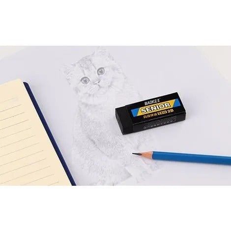  Gôm Tẩy 2B Baoke, màu đen siêu sạch, êm không rách giấy E614 sản phẩm chính hãng 