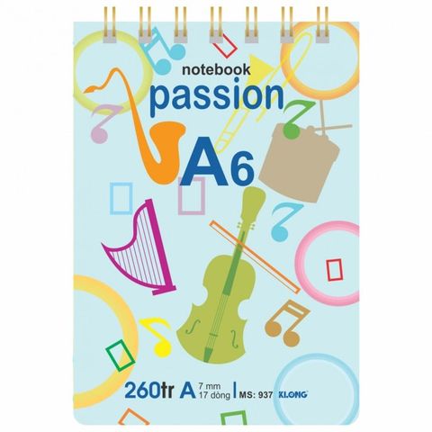  Vở Sổ lò xo A6 260 trang Klong937 (80Q/ thùng) sản phẩm chính hãng (Giao màu ngẫu nhiên ạ) 