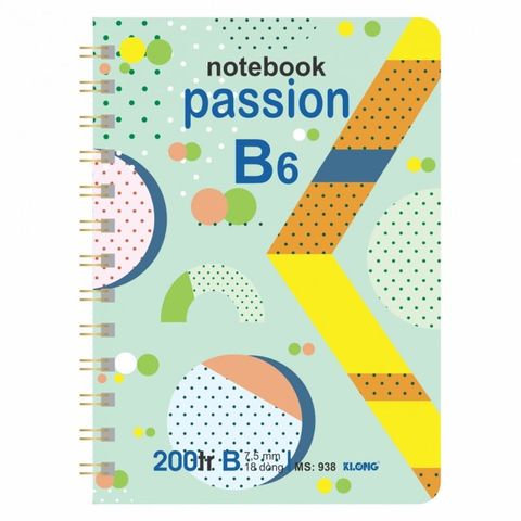  Vở Sổ lò xo B6 200 trang Klong938 (80Q/ thùng) sản phẩm chính hãng (Giao màu ngẫu nhiên ạ) 