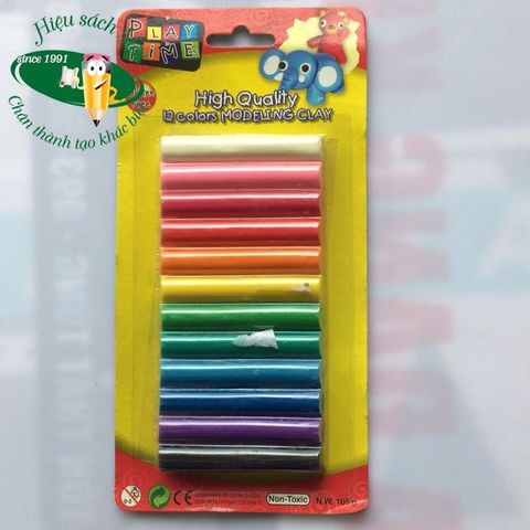  Đất nặn vỉ Playtimes - 12 màu 165gram sản phẩm chính hãng 