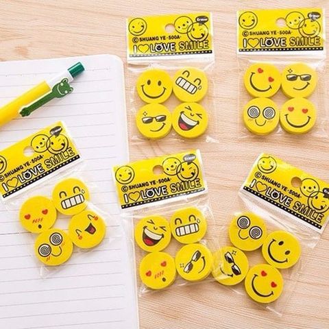  Combo 6 viên Tẩy hình mặt cười Baoke E6907 sản phẩm chính hãng (Giao ngẫu nhiên ạ) 