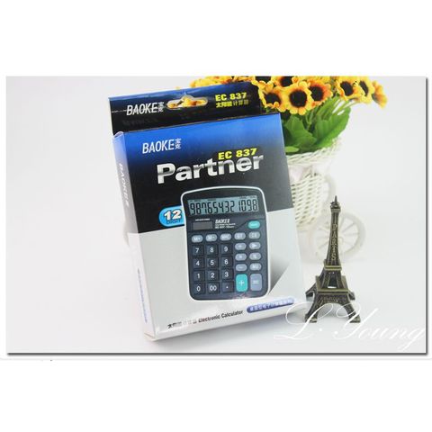  Máy tính tiền 12 số to 2 nguồn năng lượng Baoke EC837 sản phẩm chính hãng 