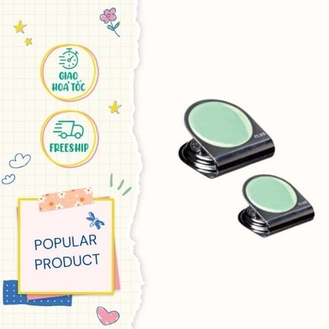  Kẹp Giấy PLUS Từ Tính Nam Châm Cho Văn Phòng, Bảng Đen - Size Nhỏ  (Giao màu ngẫu nhiên ạ) 