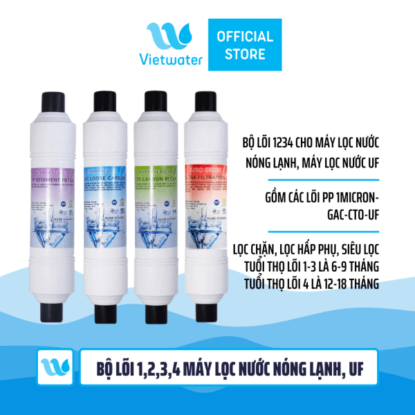  Bộ lõi Kpro Series dùng cho máy lọc nước nóng lạnh, máy lọc nước UF -  bộ lõi dùng cho tất cả các máy lọc nước nóng lạnh (Korihome Kangaroo Karofi...) 