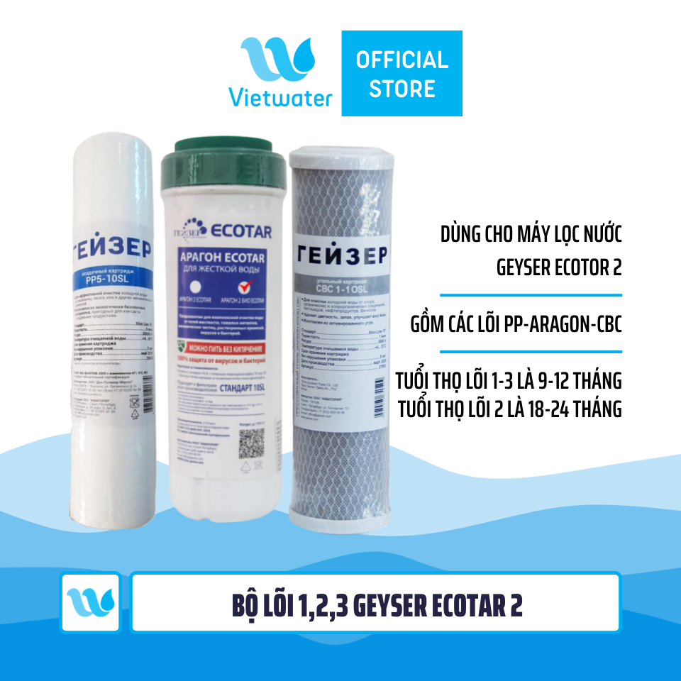  Lõi CBC Geyser - lõi CBC Ecotar - lõi số 3 máy lọc nước Geyser Ecotar 2 Geyser Ecotar 3 Geyser Ecotar 5 và lõi số 2-3 máy lọc nước Geyser Allegro Geyser Prestige PM 