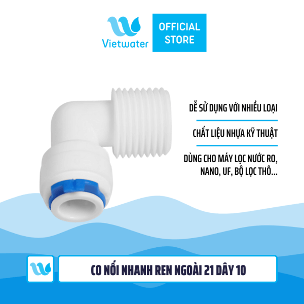  Co cút nối nhanh ren ngoài 21 dây 6 và dây 10 dùng trong máy lọc nước (combo 2 cái hoặc 5 cái hoặc 10 cái) 