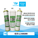  Bộ 3 lõi số 123 máy lọc nước Kangaroo (lõi PP 5 micron-OCB-PP 1 micron) - dùng cho tất cả máy lọc nước RO (Kangaroo Karofi Geyser Mutosi Daikiosan Sunhouse) 