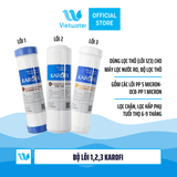  Bộ 3 lõi số 123 máy lọc nước Karofi (lõi PP 5 micron-OCB-PP 1 micron) - dùng cho tất cả máy lọc nước RO (Kangaroo Karofi Geyser Mutosi Daikiosan Sunhouse) 