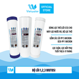  Bộ 3 lõi số 123 máy lọc nước Mutosi (lõi PP 5 micron-OCB-PP 1 micron) - dùng cho tất cả máy lọc nước RO (Kangaroo Karofi Geyser Mutosi Daikiosan Sunhouse) 