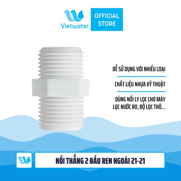  Nối thẳng 2 đầu ren ngoài 21-21 dùng trong máy lọc nước (combo 2 cái hoặc 10 cái) 