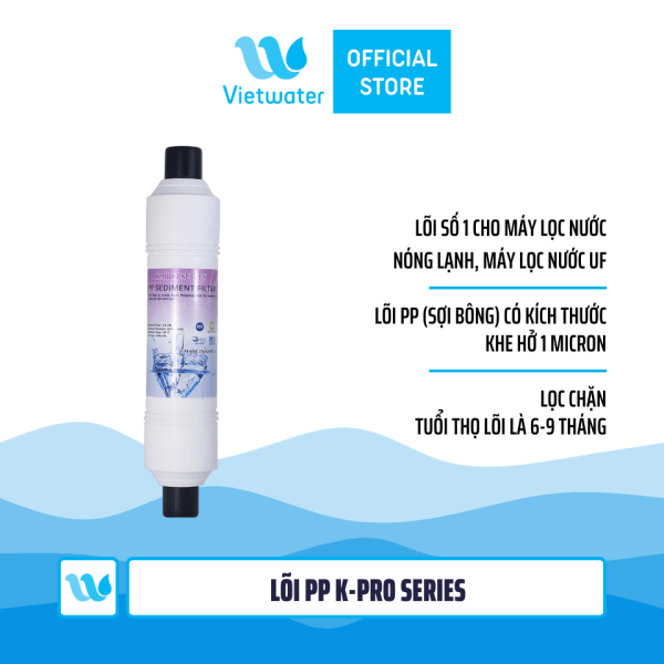  Bộ 3 lõi số 123 máy lọc nước nóng lạnh Kpro Series (lõi PP 1 micron-GAC-CTO) - bộ lõi dùng cho tất cả các máy lọc nước nóng lạnh (Korihome Kangaroo Karofi...) 