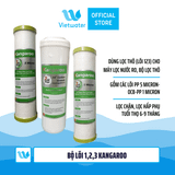  Bộ 3 lõi số 123 máy lọc nước Kangaroo (lõi PP 5 micron-OCB-PP 1 micron) - dùng cho tất cả máy lọc nước RO (Kangaroo Karofi Geyser Mutosi Daikiosan Sunhouse) 