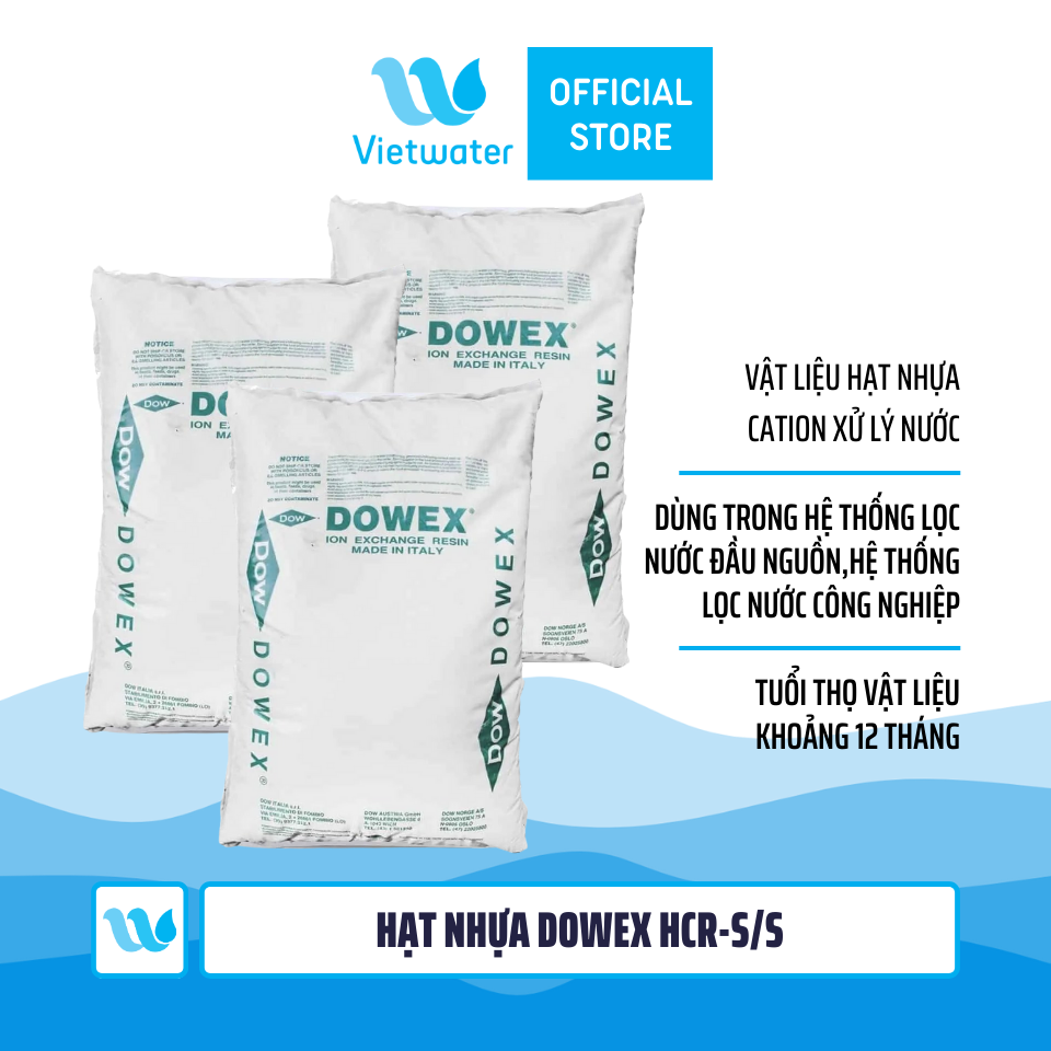  Hạt nhựa trao đổi ion Dowex HCR - S/NA+ 