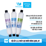  Bộ 3 lõi số 123 máy lọc nước nóng lạnh Kpro Series (lõi PP 1 micron-GAC-CTO) - bộ lõi dùng cho tất cả các máy lọc nước nóng lạnh (Korihome Kangaroo Karofi...) 