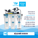  Bộ ba lọc thô 10 inch uv Vietwater SW104UVO – bộ lọc nước sinh hoạt, bộ lọc nước thô đầu nguồn 4 cấp lọc 10 inch uv Vietwater 